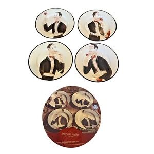 American Atelier At Home Set of 4 6.5" Porcelain Canape Plates Wine Enthusiast